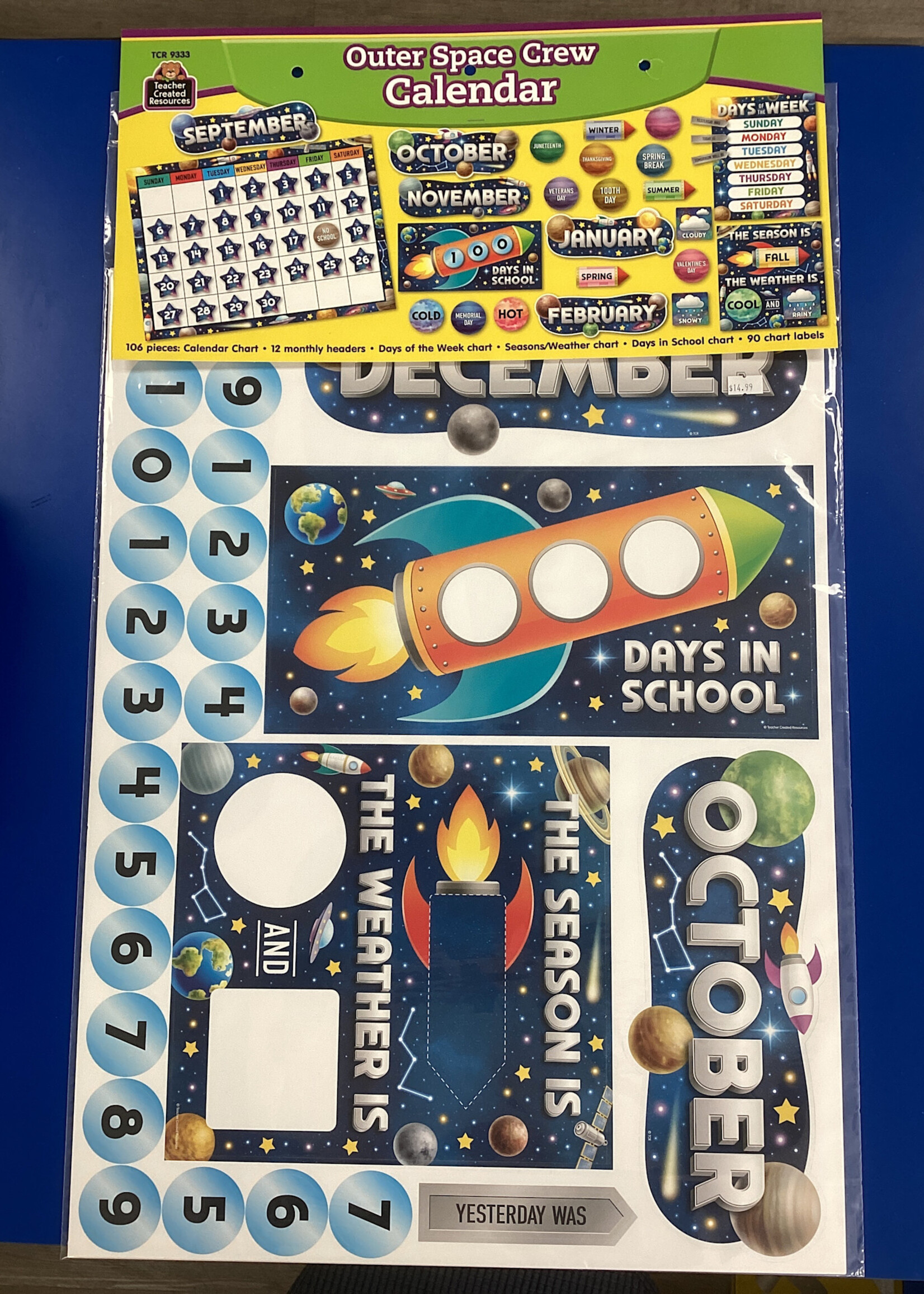 Outer Space Crew Calendar Bulletin Board