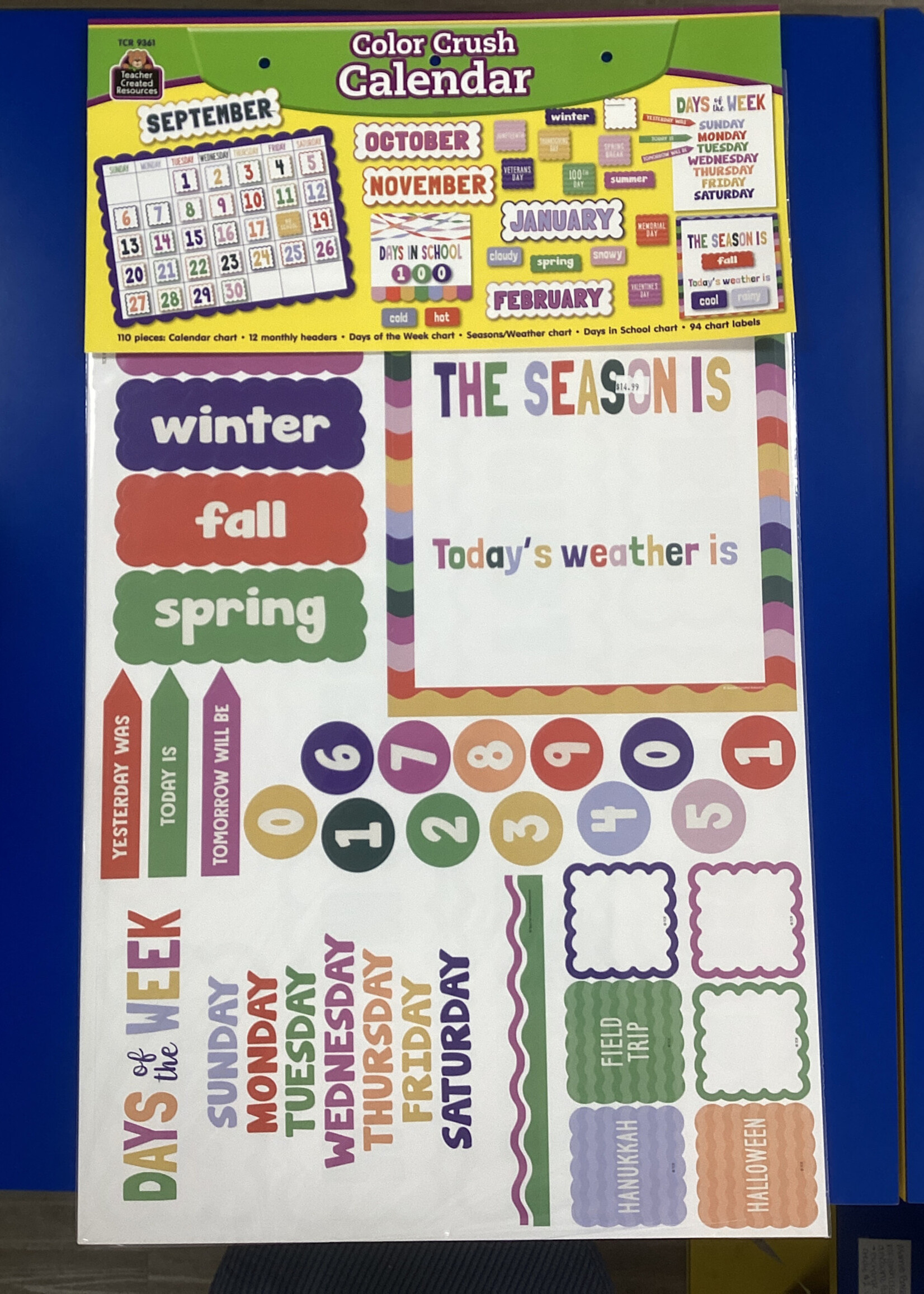 Color Crush Calendar Bulletin Board