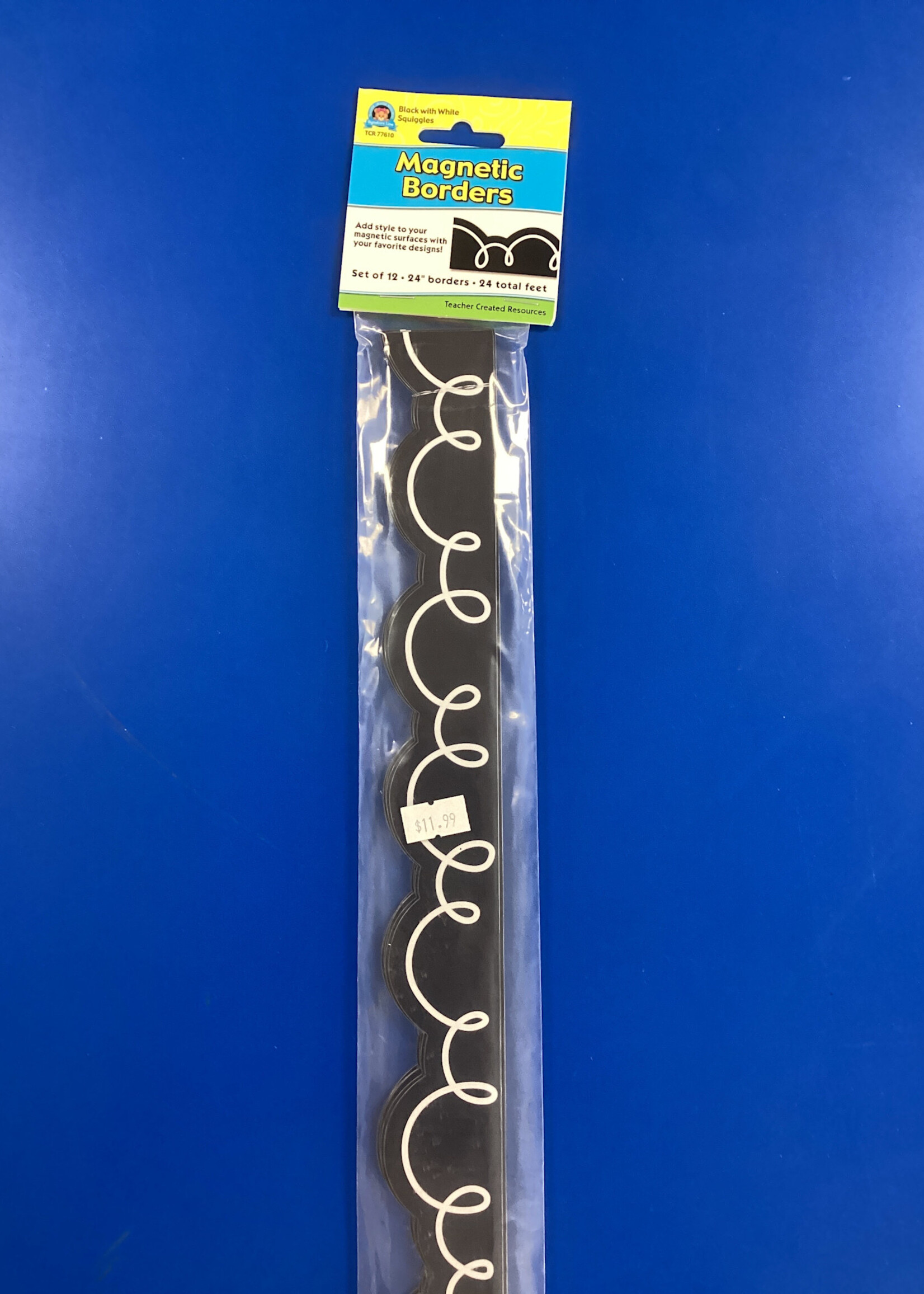 Black w/White Squiggles Magnetic Border 24'