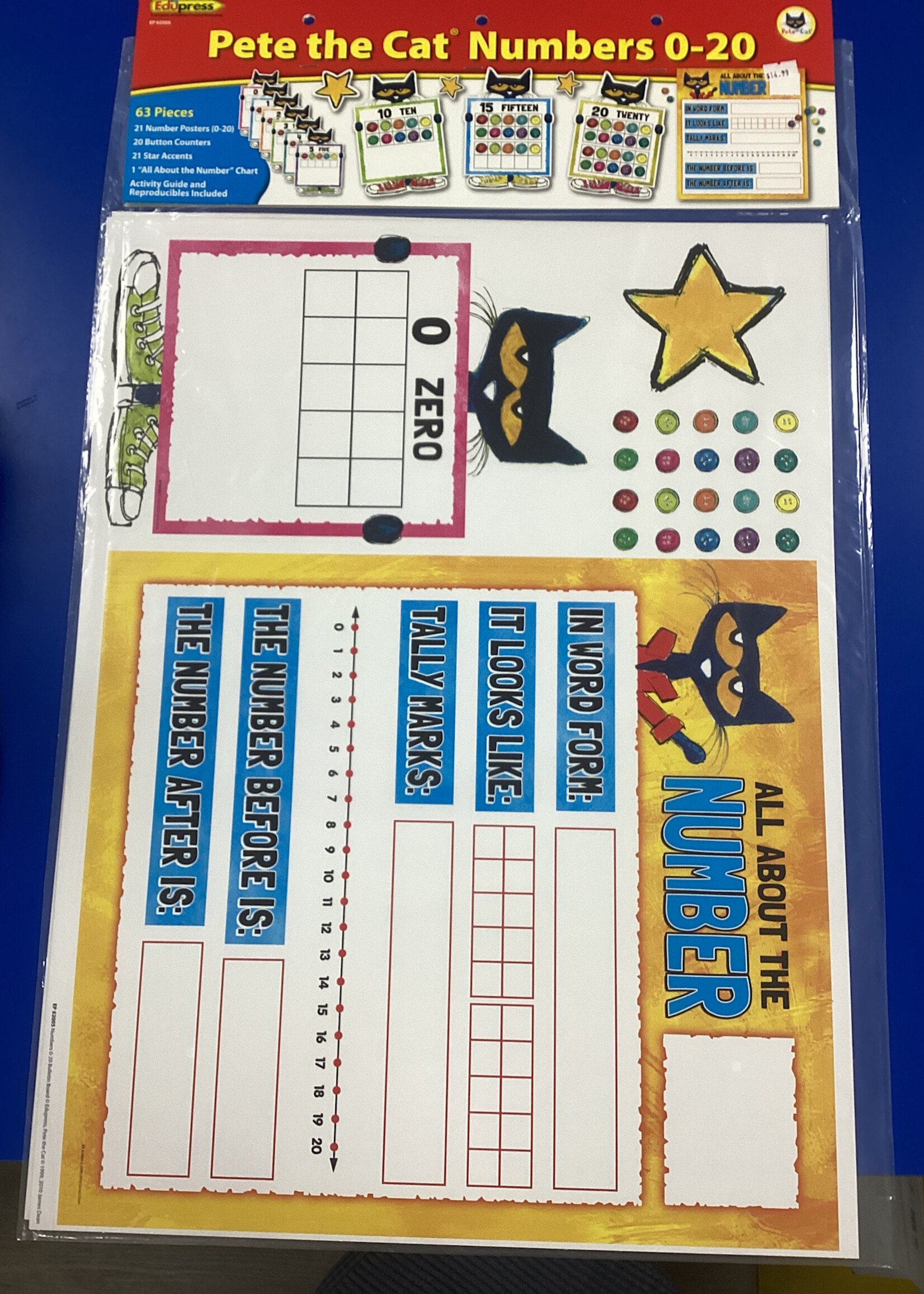 Pete the Cat Numbers 0-20 Bulletin Board