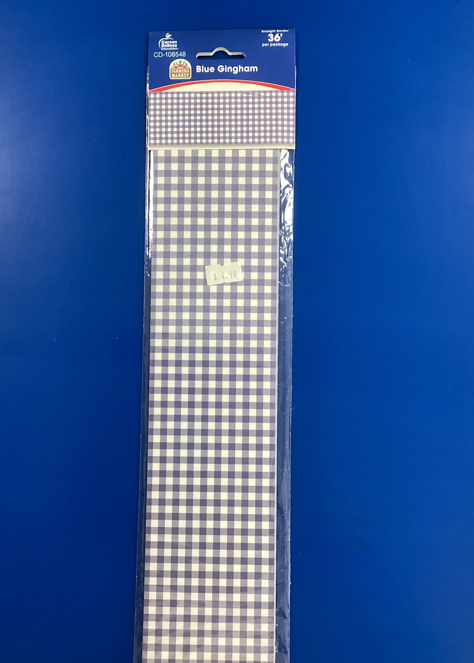 Blue Gingham Straight Border 36’