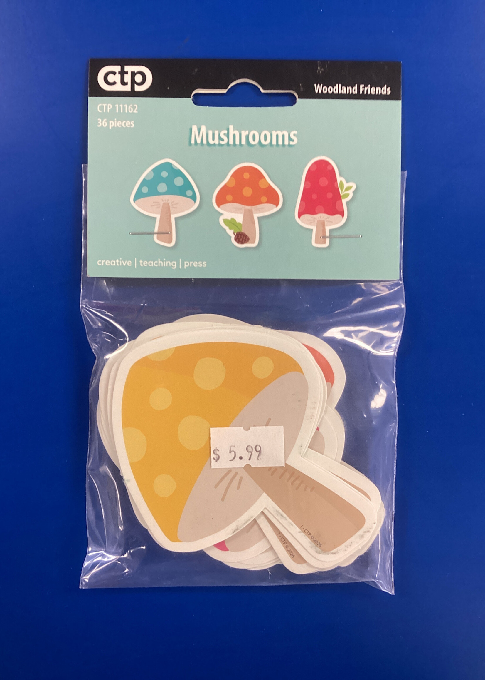 Woodland Friends Mushrooms 3 Inch Designer Cut-Outs 36pc
