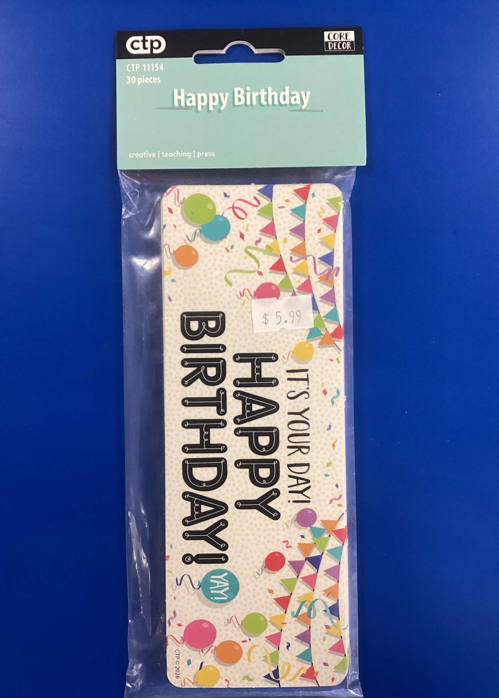 Happy Birthday Bookmark 30pc