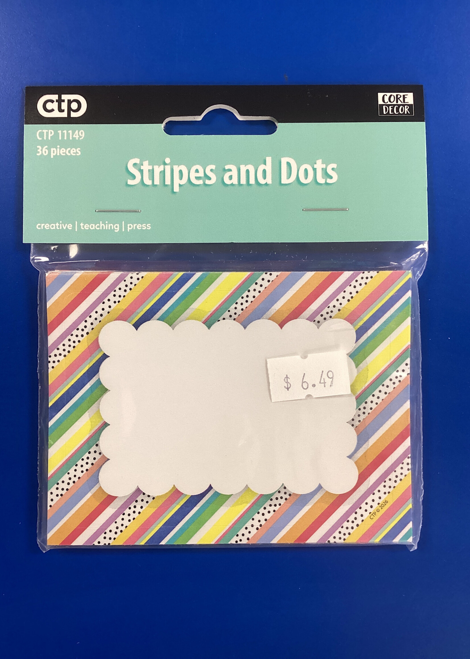 Core Decor Stripes and Dots Labels 36pc