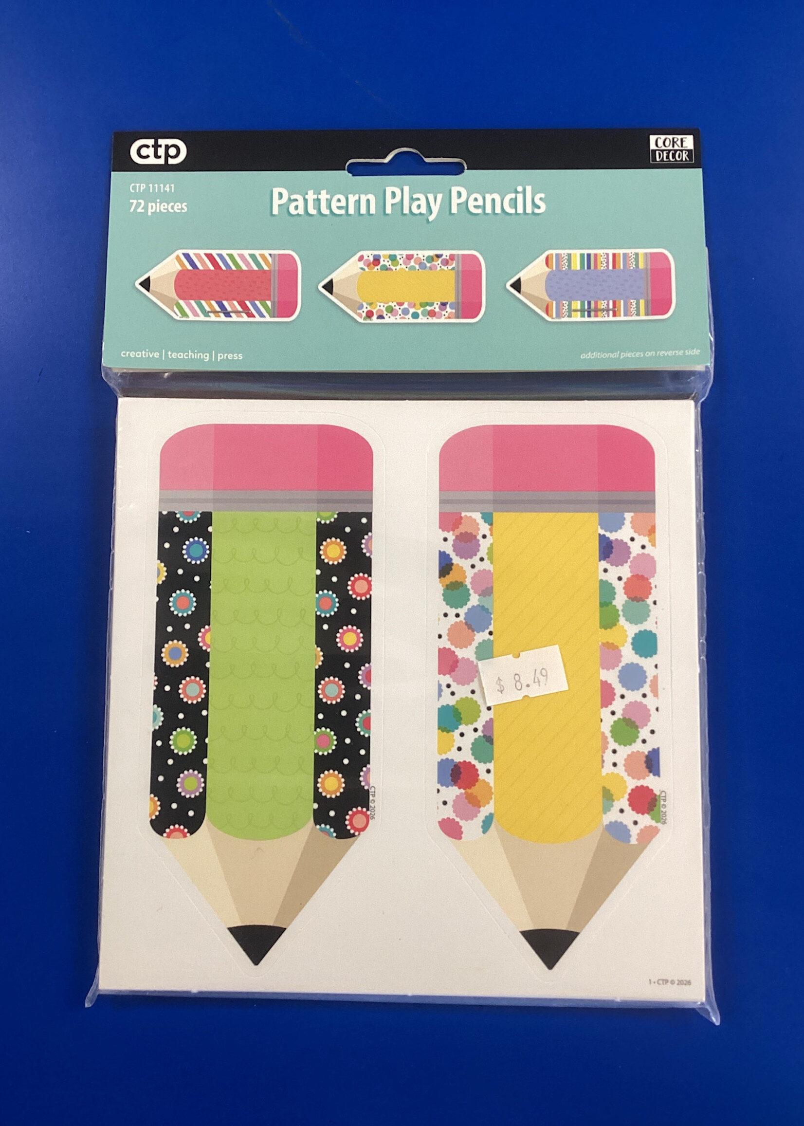 Core Decor Pattern Play Pencils Cutouts72 pc