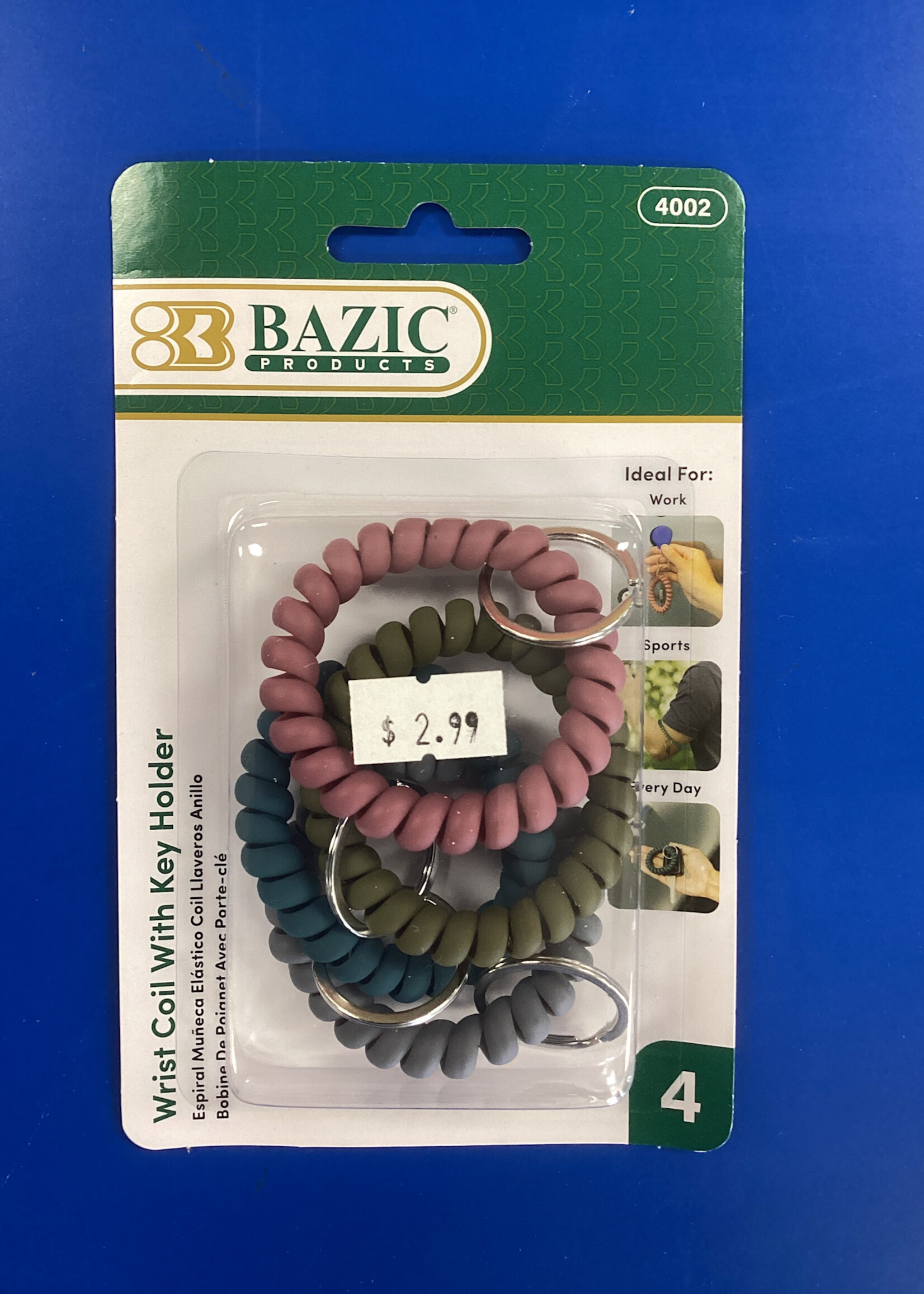 Wrist Coil w/ Key Holder (4/Pack)