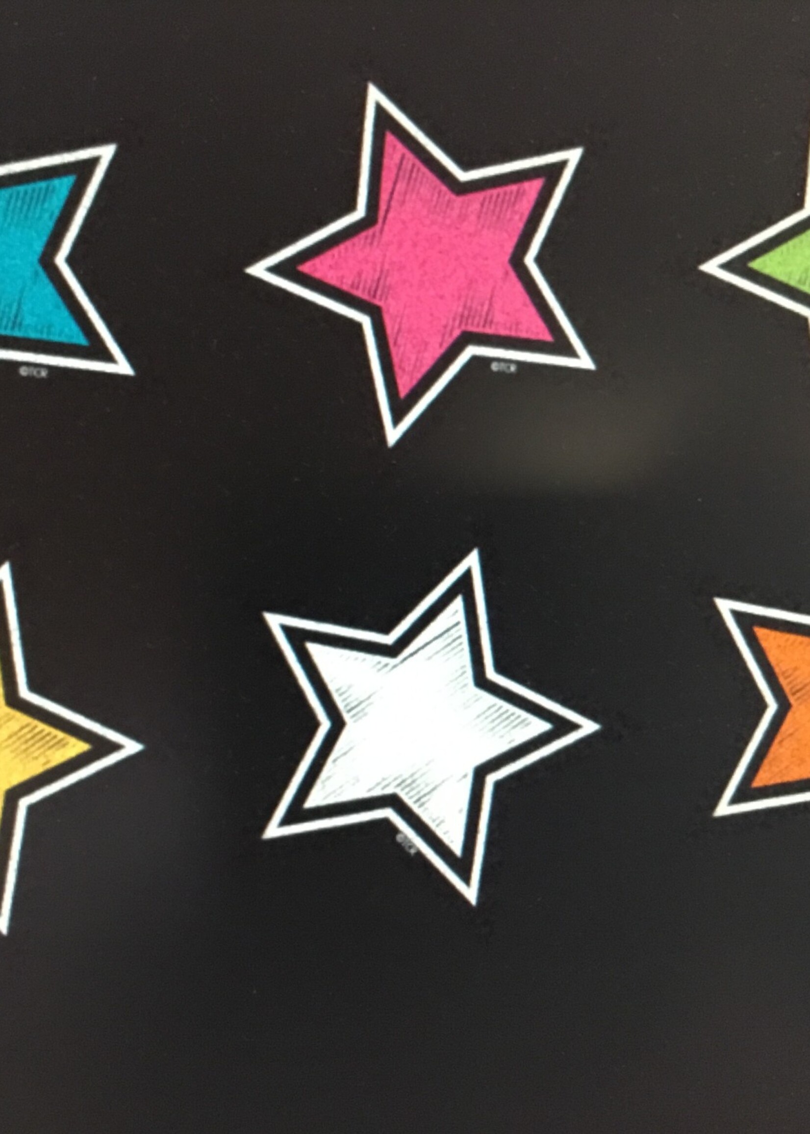 Chalkboard Brights Stars Mini Cutouts 36pc