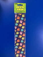 Dino Quest Colorful Tracks Border