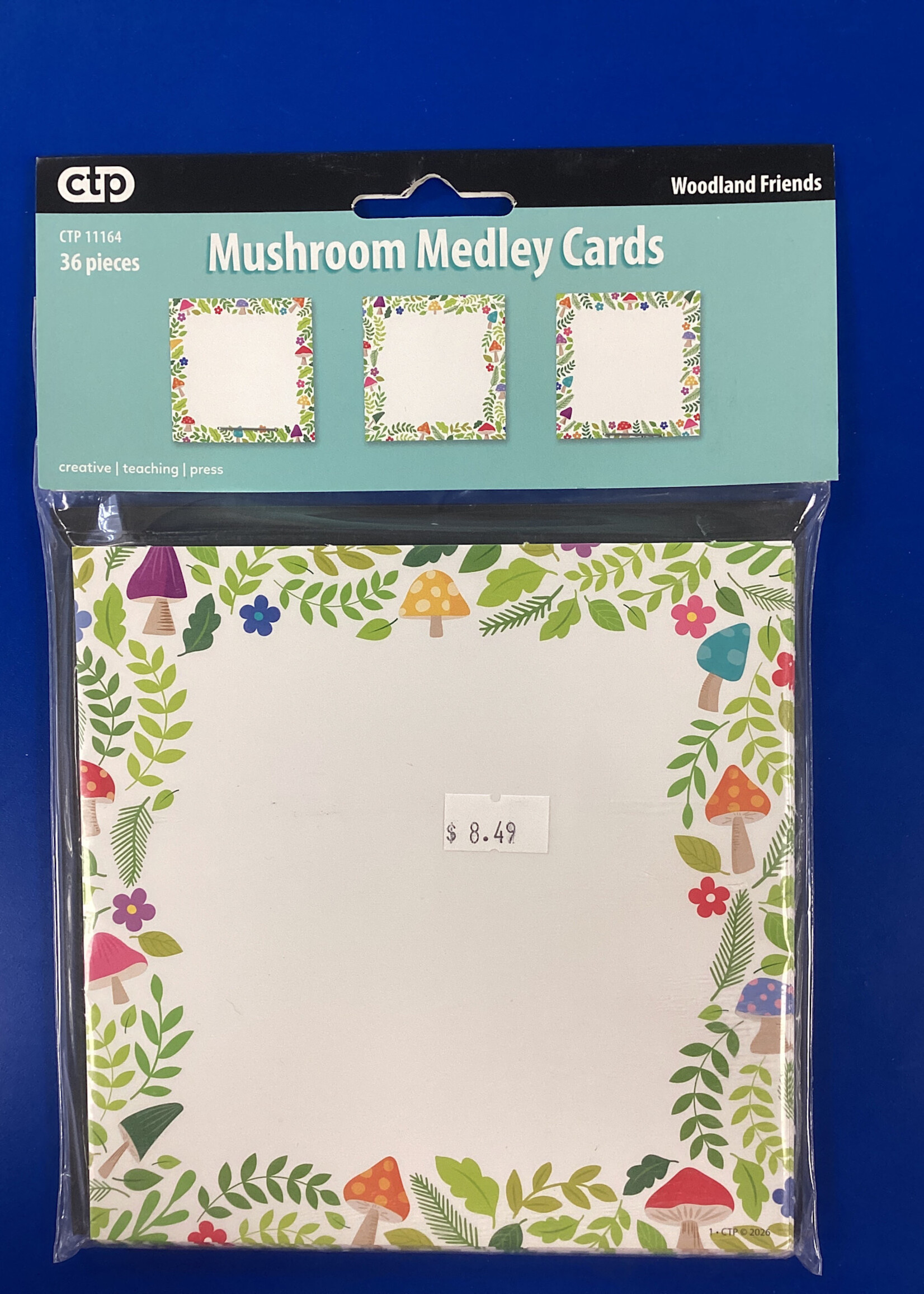 Woodland Friends Mushroom Medley Cards 6" Cut-Outs