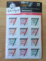 Schoolgirl Style Black, White, & Stylish Bright Motivational Papers Stickers 72pc