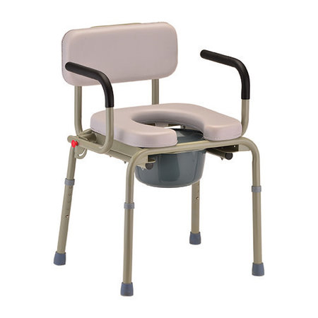 Nova Ortho-Med, INC. DROP ARM COMMODE PADDED GRAY