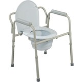 Drive/Devilbiss Folding Steel Commode Deeper Seat