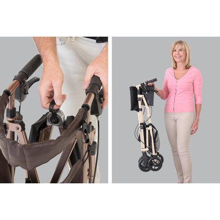 Signature Life Elite Travel Rollator Champagne Gold