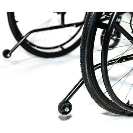 Feather Feather HD 22" Manual Wheelchair (Matte Black) Includes Seat & Back Overlay, Swingaway Legrests, Extra Wide 22" Seat Width Quick Release Rear Wheels