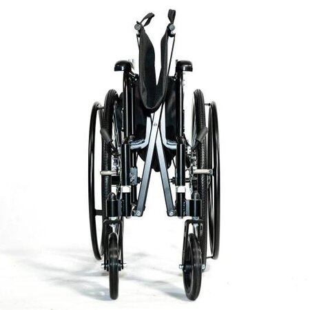 Feather Feather HD 22" Manual Wheelchair (Matte Black) Includes Seat & Back Overlay, Swingaway Legrests, Extra Wide 22" Seat Width Quick Release Rear Wheels