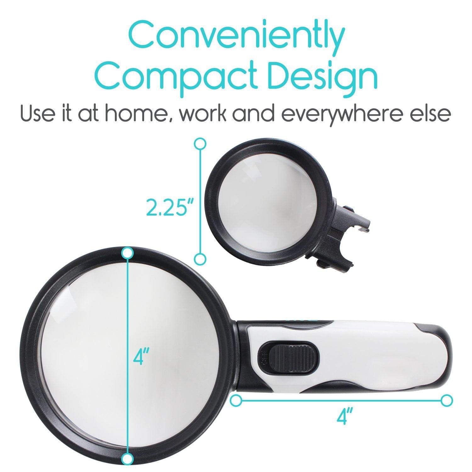 Large 14 Led Handheld Magnifying Glass With Light -5X Lens - Best Jumbo  Size Illuminated Reading Magnifier For Books, Newspapers, Maps, Coins,  Jewelry, Hobbies, Crafts 