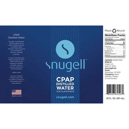 Snugell CPAP Distilled Water 20oz (6-pack)