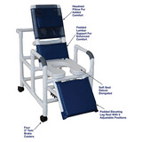MJM International PVC Reclining Shower Chair With Soft Seat, DLX Elongated