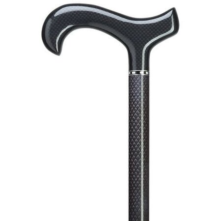 Harvy Canes Unisex Black Carbon Fiber Cane W/ Derby Handle