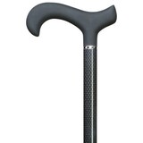 Harvy Canes Mens Black Extra Long Carbon Fiber Cane