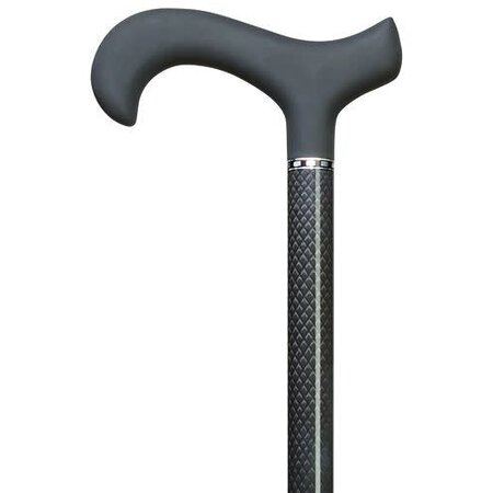 Harvy Canes Mens Black Extra Long Carbon Fiber Cane