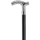 Harvy Canes Embossed Chrome Derby Handle Cane