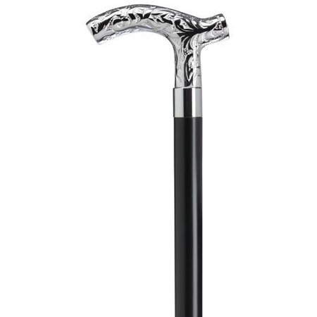 Harvy Canes Embossed Chrome Derby Handle Cane