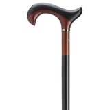 Harvy Canes Mens Black Styrated Hand Carved Cane