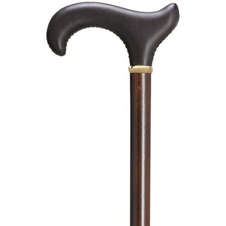 Harvy Canes Hand Stitched Genuine Leather Derby Handle