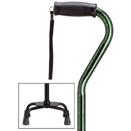 Harvy Canes Small Base Granite Quad Cane Green
