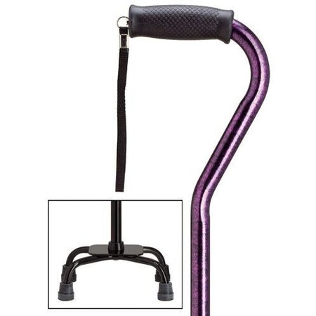 Harvy Canes Small Base Granite Quad Cane Purple
