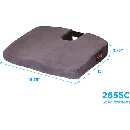 Nova Ortho-Med, INC. Memory Foam Coccyx Cushion Velour Blue