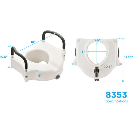 Nova Ortho-Med, INC. RAISED TLT SEAT 5" ARMS-RETAIL