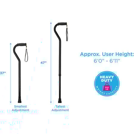 Nova Ortho-Med, INC. Cane -HD Tall Offset - Blue Waves