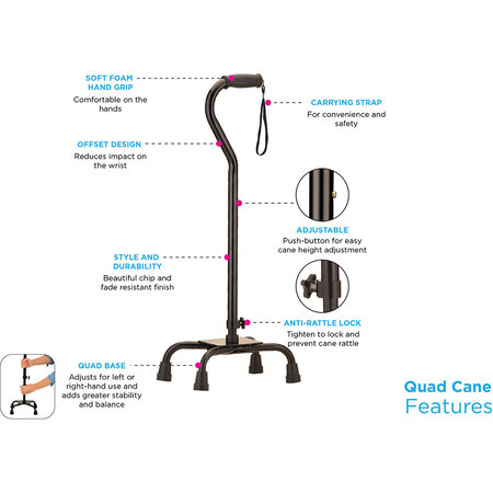Nova Ortho-Med, INC. Quad Cane with Offset Handle