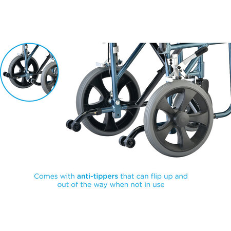 Nova Ortho-Med, INC. Transport Wheelchair, 19'' seat w/ brakes
