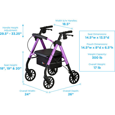 Nova Ortho-Med, INC. Nova Star 8 Rollator Walker Petite