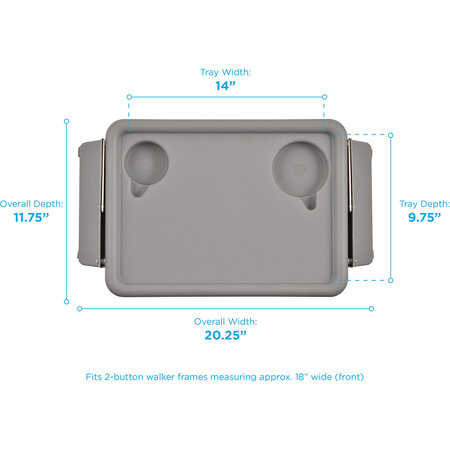 Nova Ortho-Med, INC. TRAY FOR 1" FOLDING WALKER