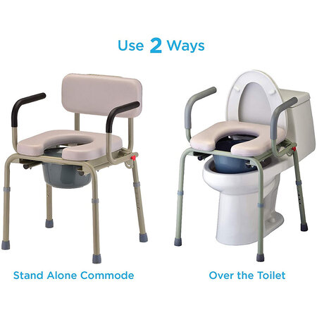 Nova Ortho-Med, INC. DROP ARM COMMODE PADDED GRAY