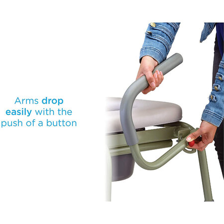 Nova Ortho-Med, INC. DROP ARM COMMODE PADDED GRAY