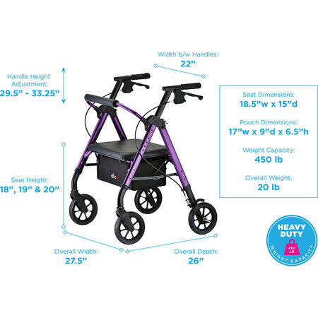 Nova Ortho-Med, INC. STAR Heavy Duty Petite rollator, 450 lbs