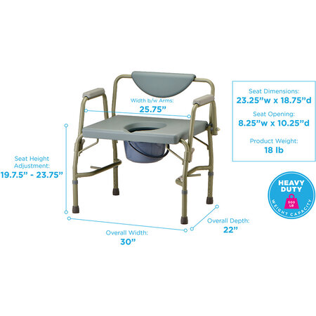 Nova Ortho-Med, INC. HEAVY DUTY COMMODE DROPARM 500