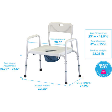 Nova Ortho-Med, INC. HEAVY DUTY COMMODE W/BACK 450