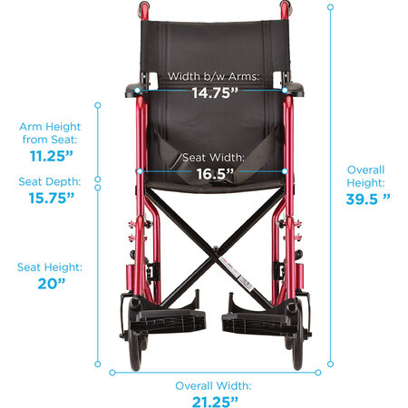 Nova Ortho-Med, INC. Nova Lightweight Desk Arms Transport Chair