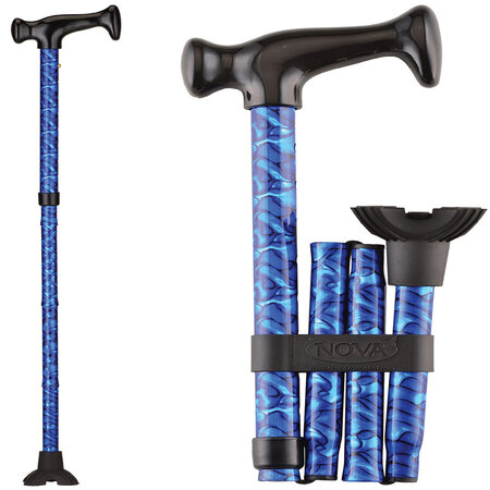 Nova Ortho-Med, INC. Folding Cane with Wood Grip Handle