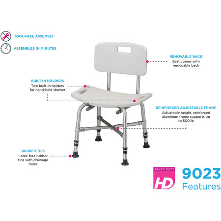 Nova Ortho-Med, INC. Nova Bath Seat With Back Heavy Duty