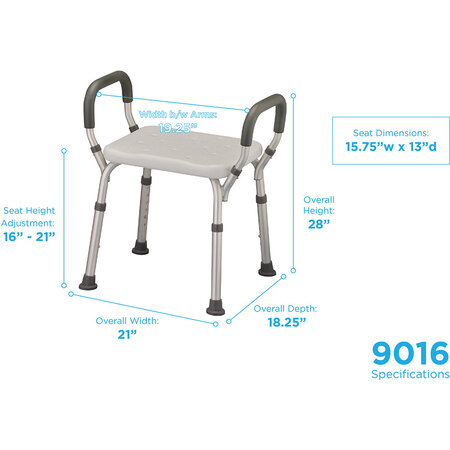 Nova Ortho-Med, INC. Nova Bath Seat With Arms Standard