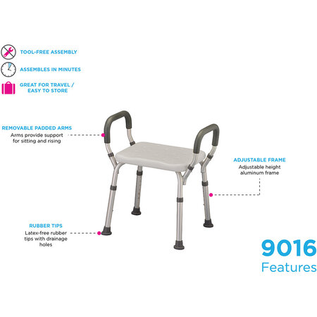 Nova Ortho-Med, INC. Nova Bath Seat With Arms Standard