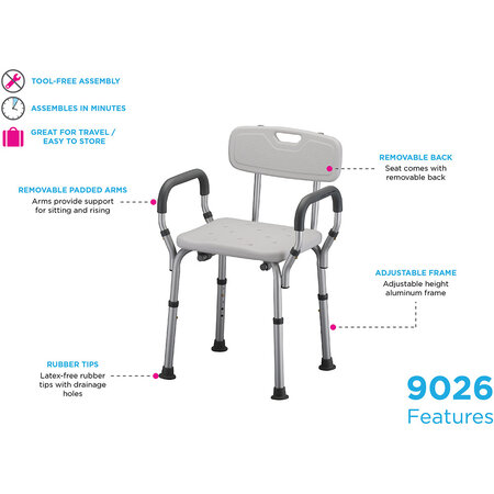 Nova Ortho-Med, INC. Nova Bath Seat With Back & Arms Standard