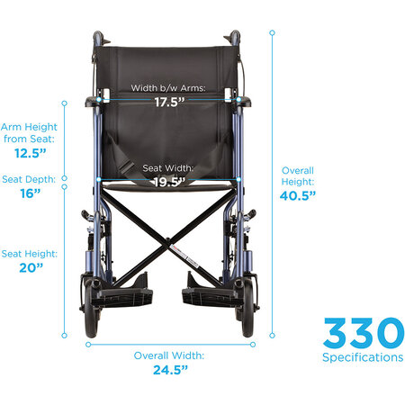 Nova Ortho-Med, INC. Transport Chair W/ Handbrakes